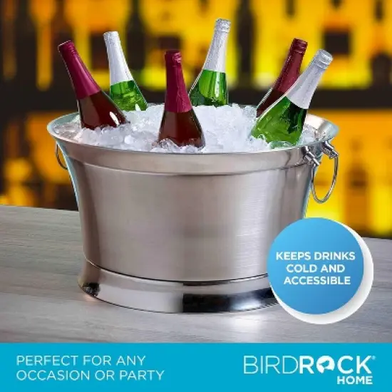 BirdRock Home 19.7Gal Double Wall Round Beverage Tub - Stainless Steel image {4}