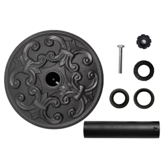 28.83lbs Patio Market Umbrella Circular Base Holder Filled with Concrete/Cement - Crestlive Products image {5}
