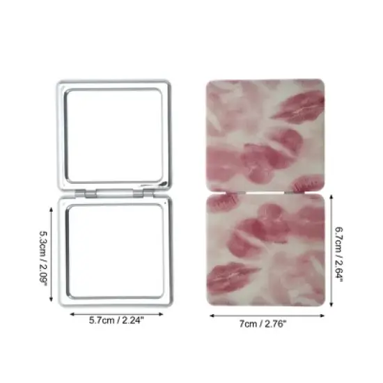 Unique Bargains Lips kiss Makeup Mirror Light Red 1 Pc image {1}
