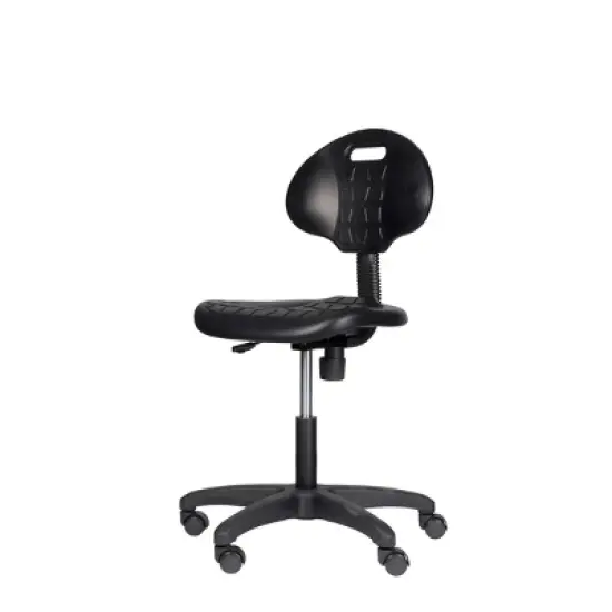 16"-21" Adjustable Height Polyurethane Task Office Chair Black- Hampden Furnishings image {1}