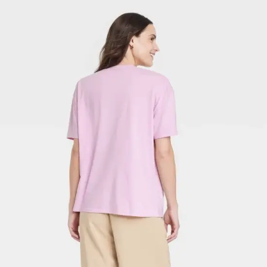 Women's Grateful Mushroom Oversized Short Sleeve Graphic T-Shirt - Pink image {1}