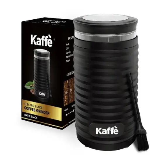 Electric Coffee Blade Grinder - Black (Cleaning Brush Included) NEW ROUND MODEL!: Kaffe, Medium to Extra Fine Grind, 3 Cup Capacity image {4}