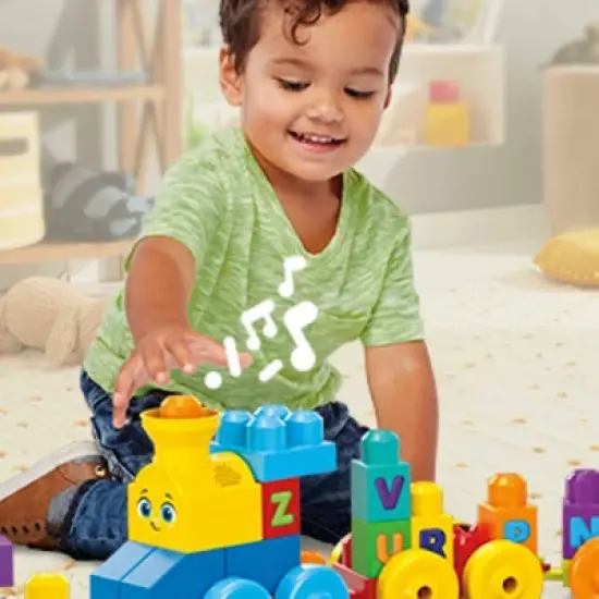 MEGA BLOKS ABC Musical Train Building Set - 50pcs image {2}