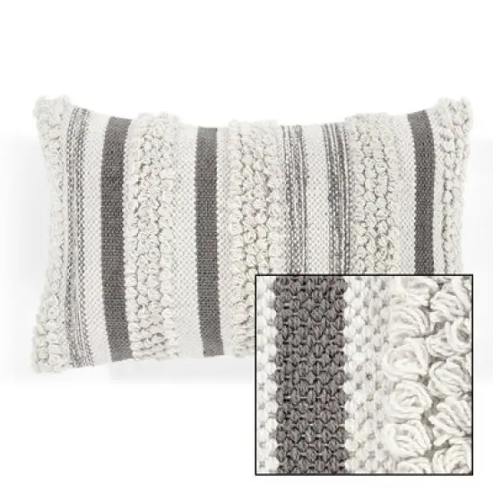13"x20" Oversize Bria Striped Family-Friendly Lumbar Throw Pillow Cover - Lush D&eacute;cor image {3}