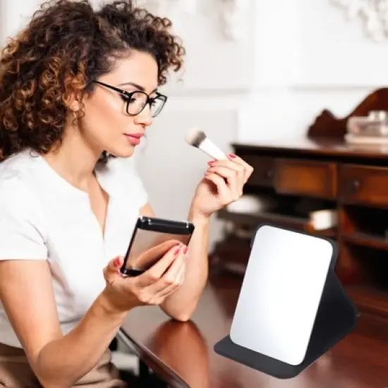 Unique Bargains Women Lightweight Makeup Mirror for Travel Blue 1 Pc image {2}