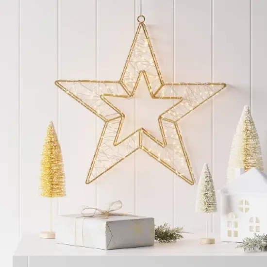600ct LED High Density Champagne Metal Christmas Hanging Star Twinkling Dew Drop Lights Warm White - Wondershop&trade; image {1}