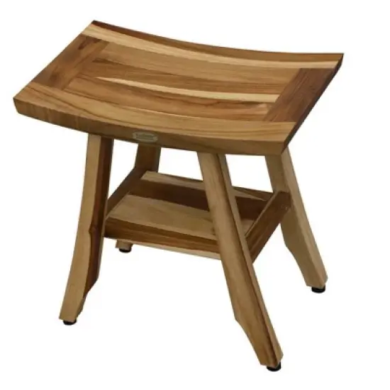 EcoDecors&reg; Satori&reg; 18" Teak Wood Shower Bench with Shelf in EarthyTeak Finish - Target Plus Natural 18"L x 12"D x 18"H image {12}