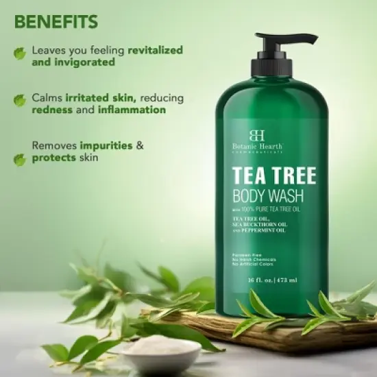 Botanic Hearth Tea Tree Body Wash Helps Soothe Itchy, Dry Skin - 16 fl oz image {3}