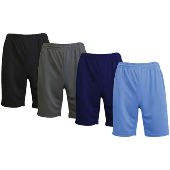 JumpStart Men's 4-Pack Moisture Wicking Performance Active Mesh Shorts image {2}