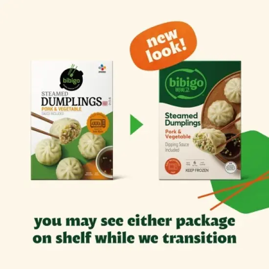 Bibigo Frozen Steamed Dumplings Pork & Vegetable - 6.6oz image {2}