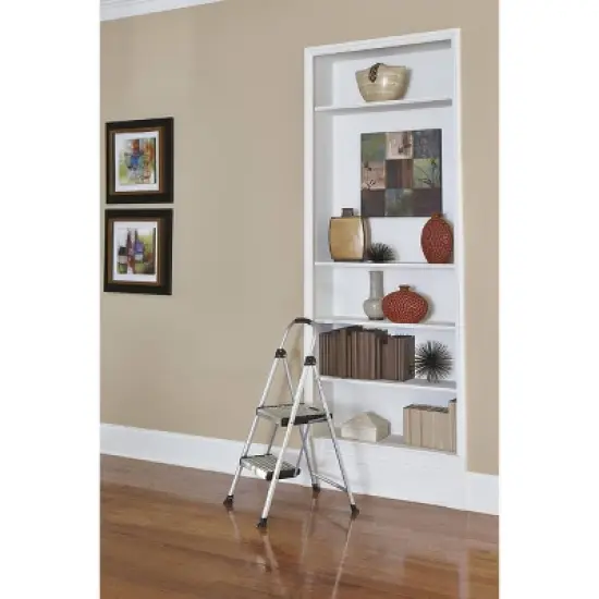 Cosco 2 Step All Aluminum Step Stool: Silver, 225 lb Capacity, No Assembly, Lightweight Stepping Stool for Adults image {2}