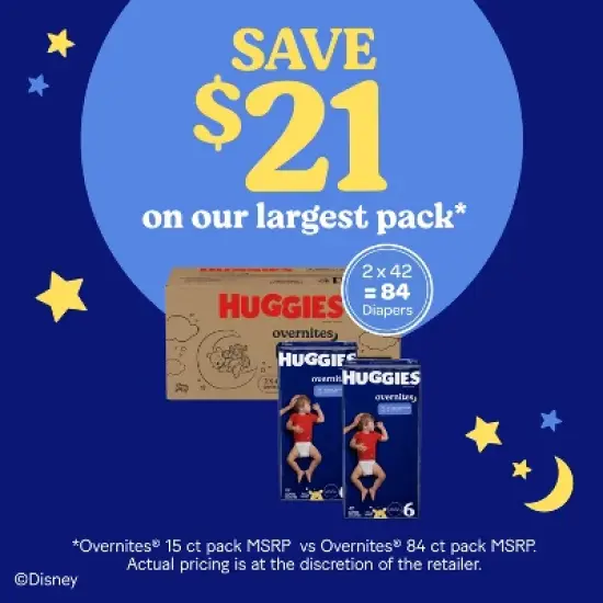 Huggies Overnites Diapers Jumbo Pack - Size 6 - 15ct image {4}