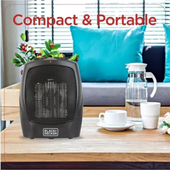 BLACK+DECKER Personal Ceramic Indoor Heater Black image {5}