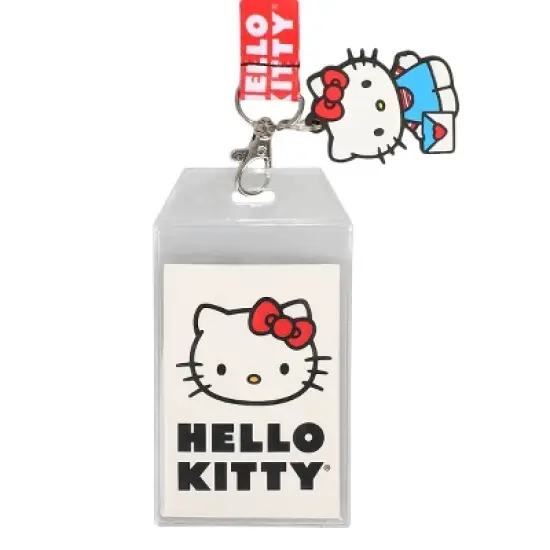 Hello Kitty Lanyard with Breakaway Rubber Charm and ID Sleeve image {1}