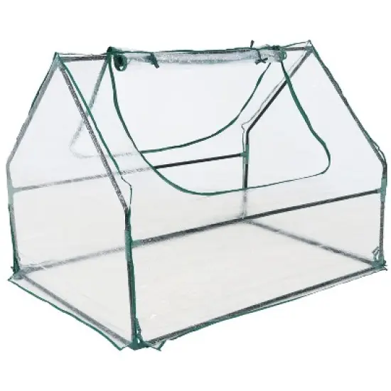 Sunnydaze Mini Greenhouse with 2 Zippered Side Doors - Clear image {7}