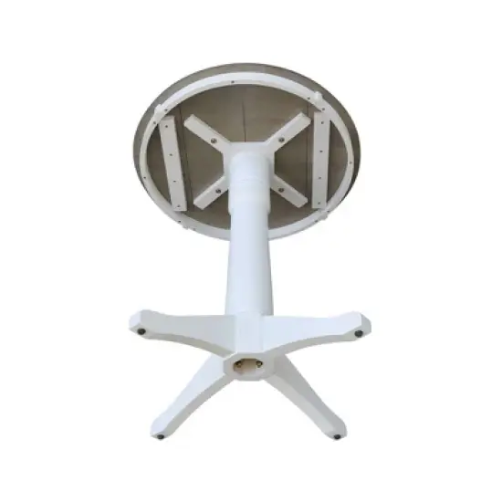 36" Counter Height Lane Round Pedestal Table White/Heather Gray - International Concepts image {2}