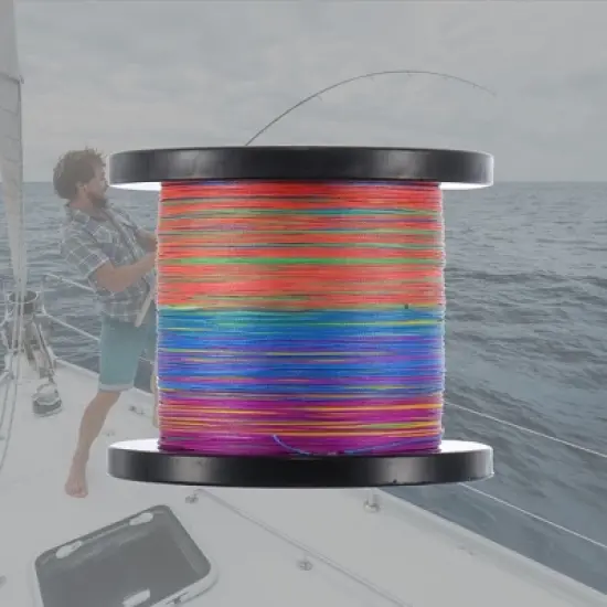 Unique Bargains 8 Strands 60.85LB Abrasion Resistant Zero Stretch PE Thin Braided Fishing Line 549yds Multicolor 1Pc image {3}