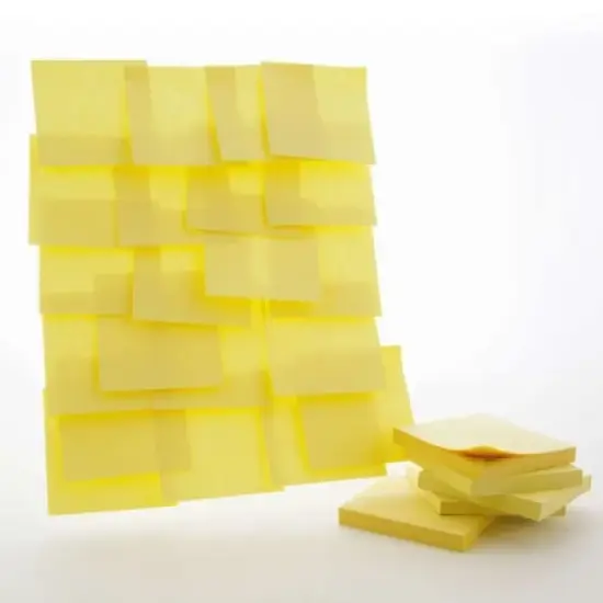 BAZIC Products&reg; Stick On Notes, 3" x 3", Yellow, 100 Sheets, 12 Per Pack, 3 Packs image {4}