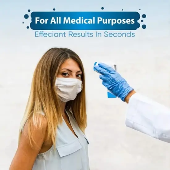 SereneLife Infrared Digital Thermometer - Touchless, LCD Display, Fever Alarm, Memory Recall (SLTM20) image {6}