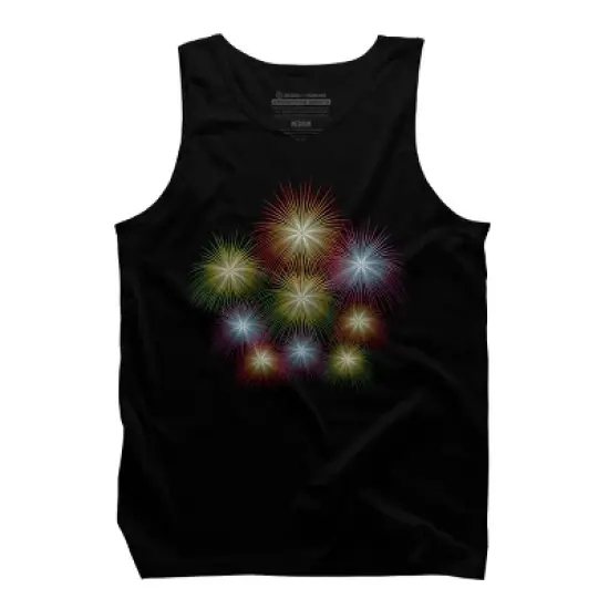 Men's Design By Humans July 4th Fireworks Display By  Tank Top image {2}