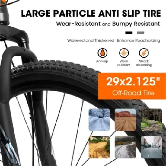 VASIP 29 Inch Mountain Bike 21 Speed, Suspension Fork, Aluminum Frame Disc Brake, Mountain Biking for Both Men and Women image {3}