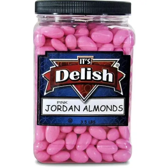 Pink Jordan Almonds by It's Delish, &ndash; 3.5 lbs Jumbo Container image {2}