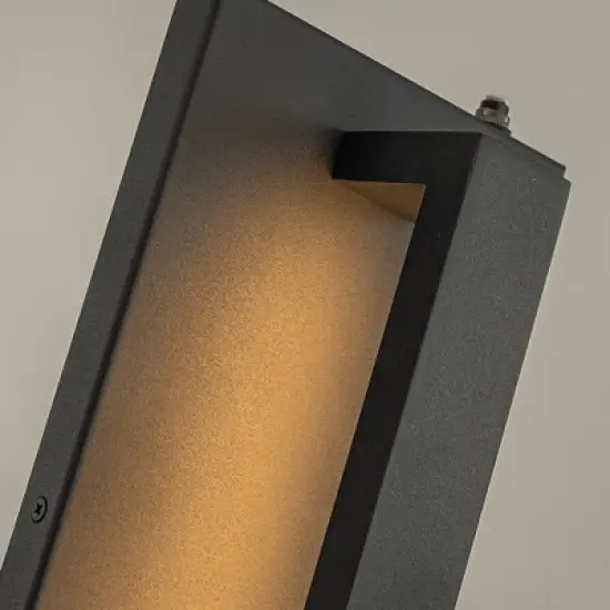 ALOADECOR 1-Light H20 in Minimalist Modern Linear Integrated LED Outdoor Wall Sconce with Dusk to Dawn in Matte Black for Porch Patio (&uml;2 Pack) image {6}