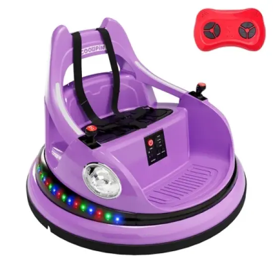 Toddlers Bumper Car, 12V Ride On Toy Car for Kids, Electric Ride On Car w/Remote Control, Baby Bumping Toy Car 2 Speeds, LED Lights, 360 Degree Spin image {8}