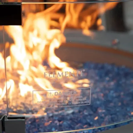 Elementi 25.4" Tempered Glass Wind Guard for Firepit Glass Wind Screen image {6}