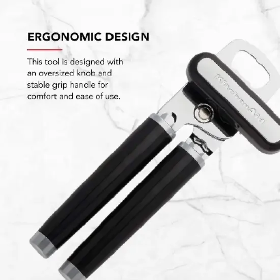 Multifunction Can Opener and Bottle Opener Easy to Use, Razor Sharp Stainless Steel Cutting Wheel, Soft Ergonomic Handles image {5}