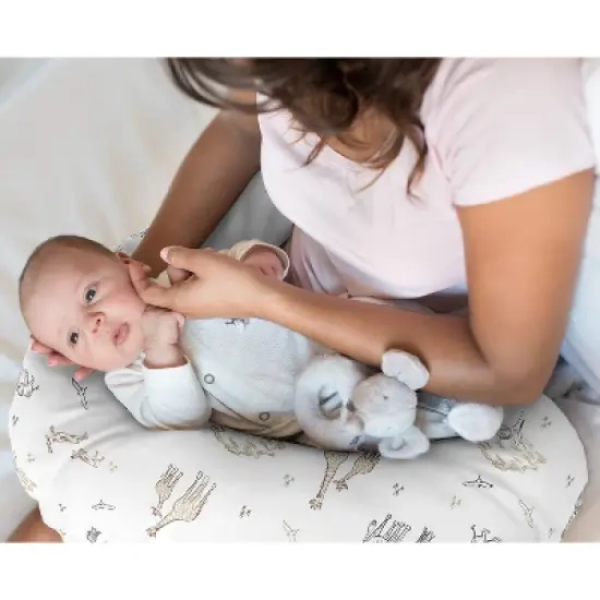 Sweet Jojo Designs Gender Neutral Unisex Support Nursing Pillow Cover (Pillow Not Included) Serengeti Animals Multicolor image {1}