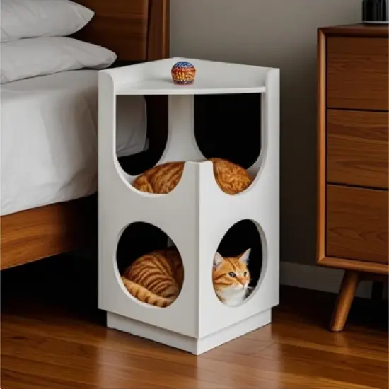 Racxily Hollow design multifunctional double-layer cat station image {8}
