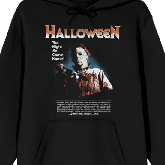 John Carpenter's Halloween The Night He Came Home Long Sleeve Men's Black Hooded Sweatshirt image {1}