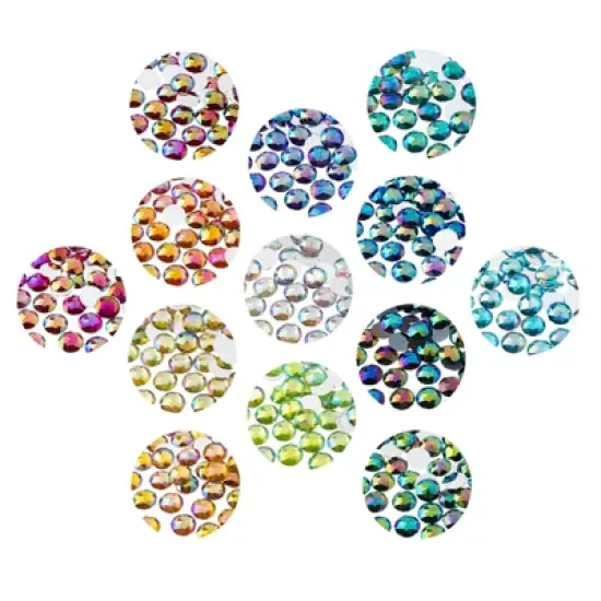 John Bead 200-Piece 16mm Orange AB Acrylic Round Flat Back Rhinestones image {4}