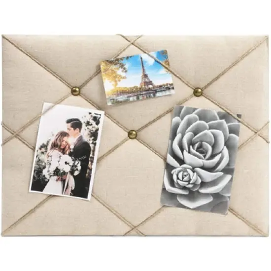 Farmlyn Creek Photo Bulletin Board Linen Memory Board Corkboard for Pictures Memo 16"x12" image {1}