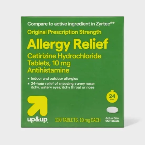 Cetirizine Hydrochloride Allergy Relief Tablets - up&up&trade; image {8}
