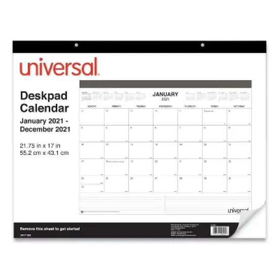 Desk Pad Calendar, 22 x 17, White Sheets, Black Binding, Clear Corners, 12-Month (Jan to Dec): 2026 image {1}