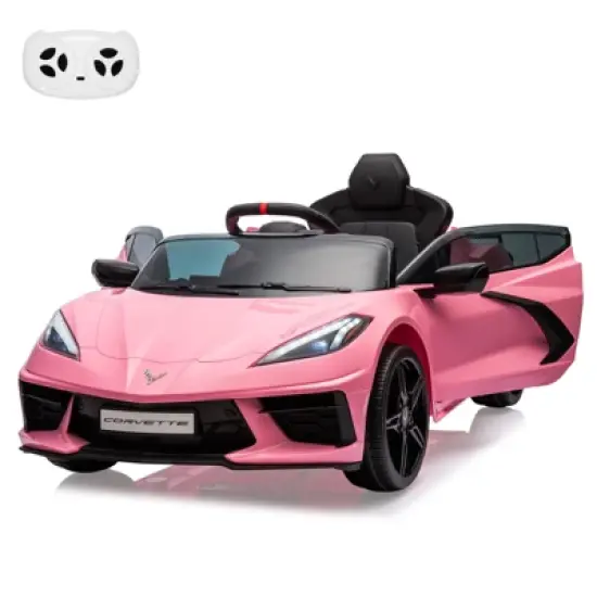 Ride on Sports Car 12V Battery Powered Car for Kids Licensed Corvette Toddlers Electric Car Toy with Remote Control image {8}