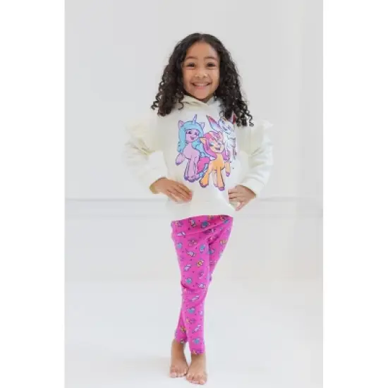 My Little Pony Zipp Storm Sunny Starscout Izzy Moonbow Girls Pullover Fleece Hoodie and Leggings Outfit Set Little Kid to Big Kid image {1}