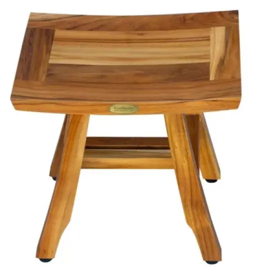 EcoDecors&reg; Satori&reg; 14" Teak Wood Shower Bench in EarthyTeak Finish image {2}