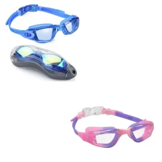Link Active Kids Swim Goggle With Fast Clasp Technology UV Protection Leak & Fog Proof Wide View Boys & Girls Ages 3-9  2 Pack image {13}