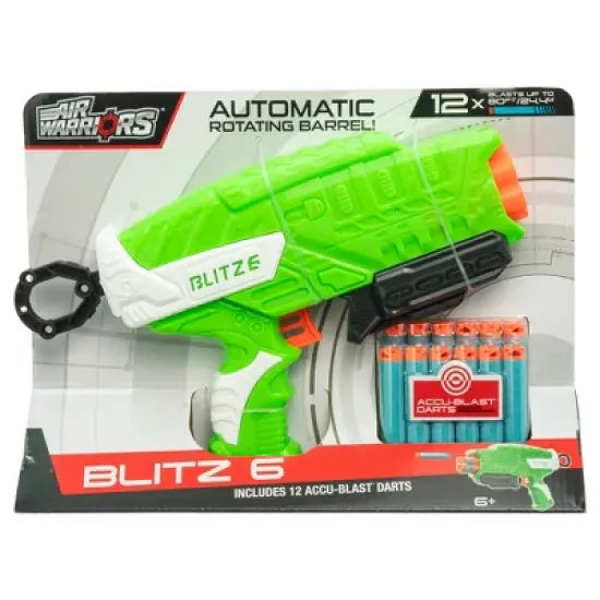 Air Warriors: Blitz 6 Dart Blaster with 12 Accu-Blast Darts, Ages 6+ image {1}