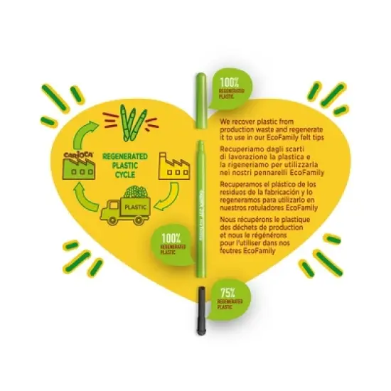 CARIOCA Eco Family Joy Fine Tip Washable Felt Tip Pens - 24 Pieces image {3}