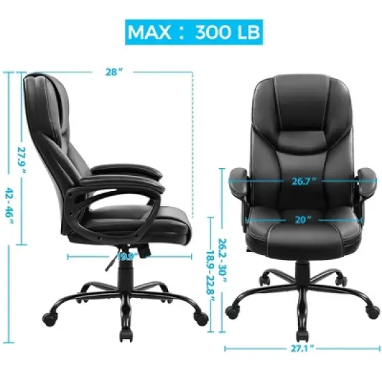 Yaheetech Faux Leather Executive Office Chair with Ergonomic High Back image {2}