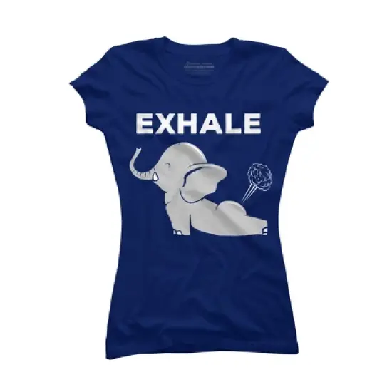 Junior's Design By Humans Exhale Elephant Beyond Yoga Meditation By JplusFunny T-Shirt image {6}