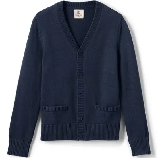 Lands' End School Uniform Boys Cotton Modal Button Front Cardigan Sweater image {4}