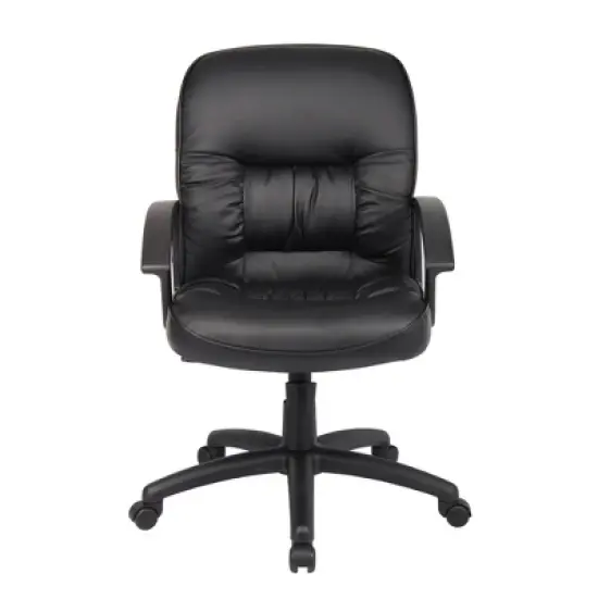 Mid Back Leatherplus Chair Black - Boss Office Products image {3}