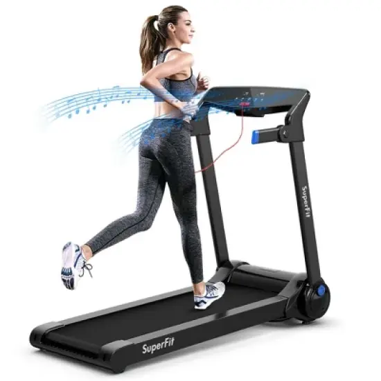 SuperFit 3HP Folding Electric Treadmill Running Machine w/  Speaker Red\Blue\Silver\Purple image {9}