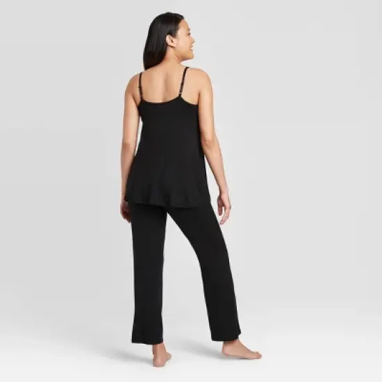 Drop Cup Nursing Maternity Pajama Set - Isabel Maternity by Ingrid & Isabel&trade; Black image {1}