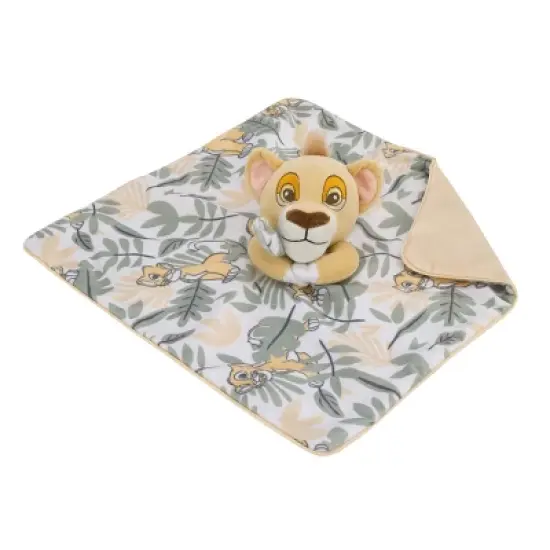 Disney Lion King Simba Jungle Leaves Lovey Security Reversible Blanket image {2}